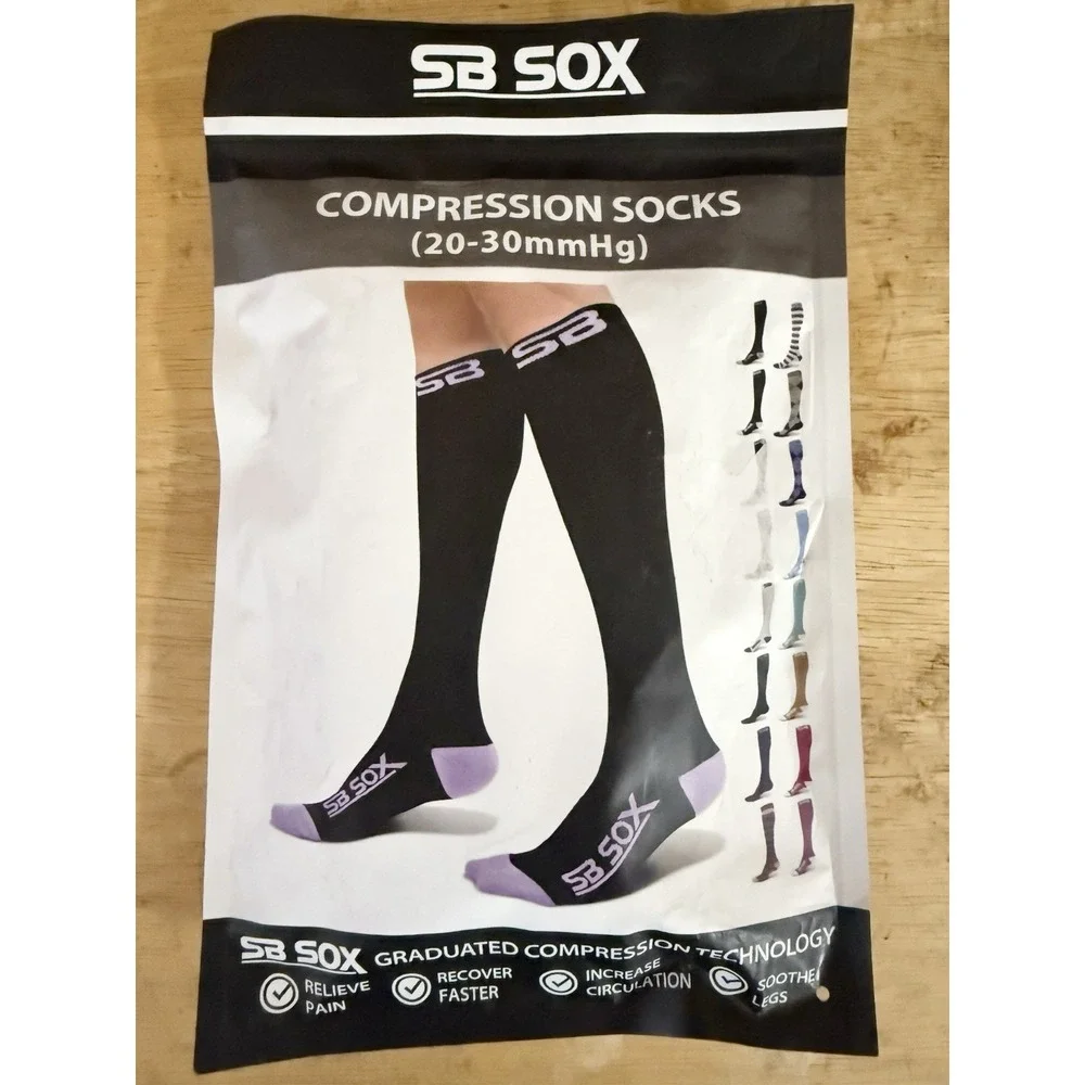 SB SOX compression socks 20-30 MmHg Black And Purple